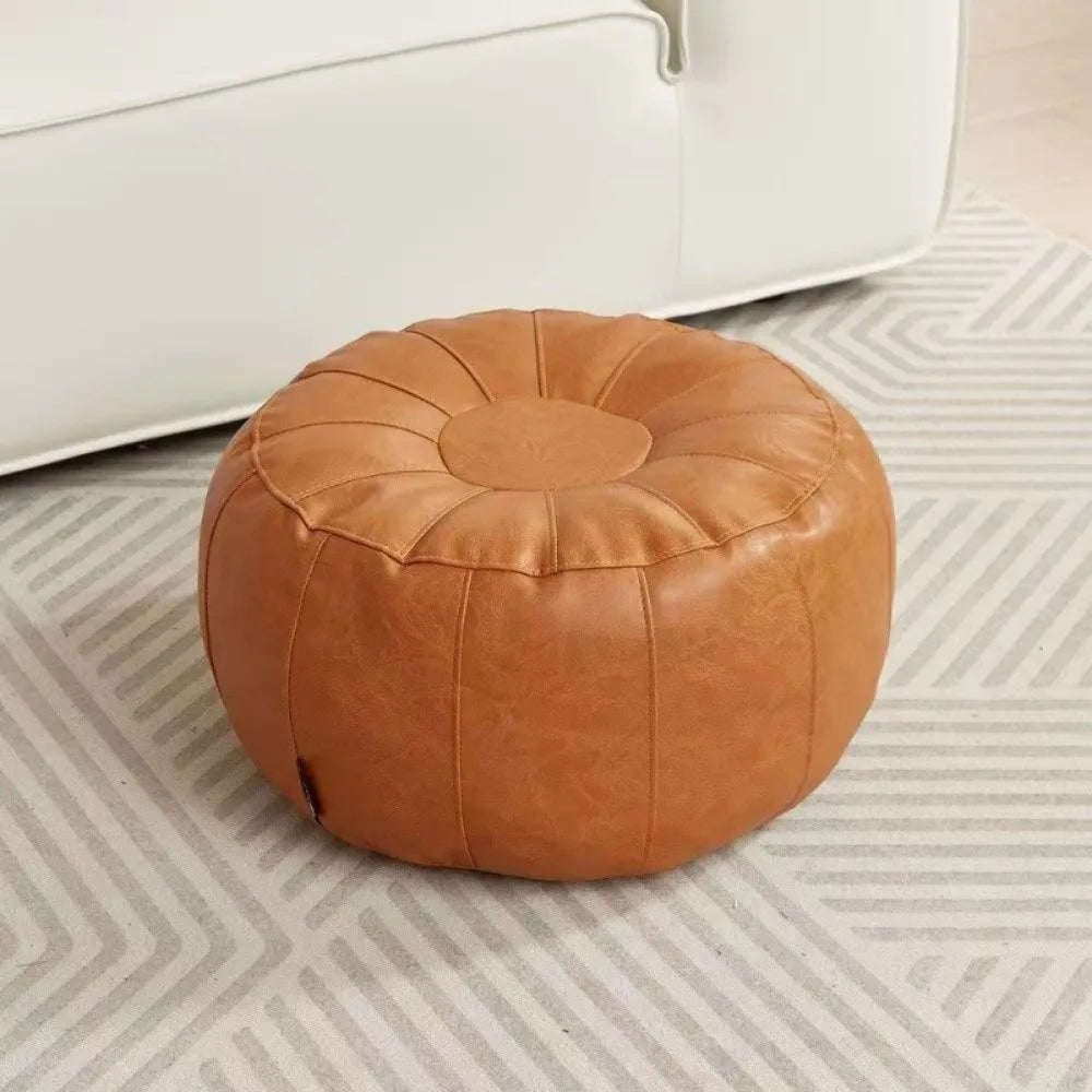 PU Leather Unstuffed Storage Pouf
