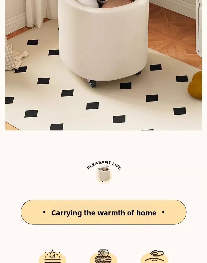 Storage Vanity Stool with Wheels