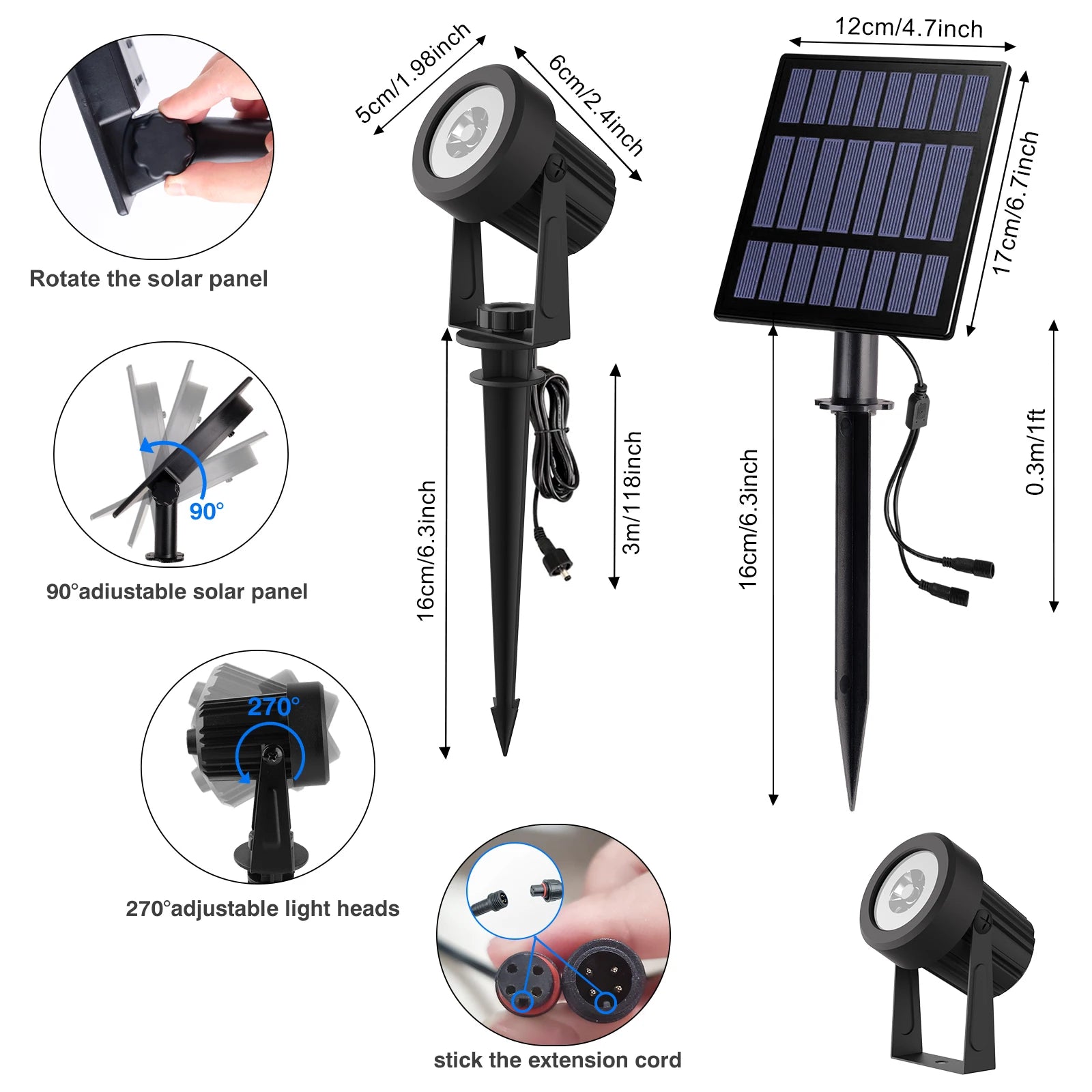 RGB Solar Garden Spotlight