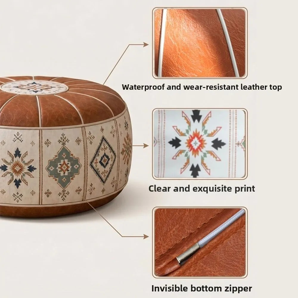 Boho Printed Fillable Storage Pouf