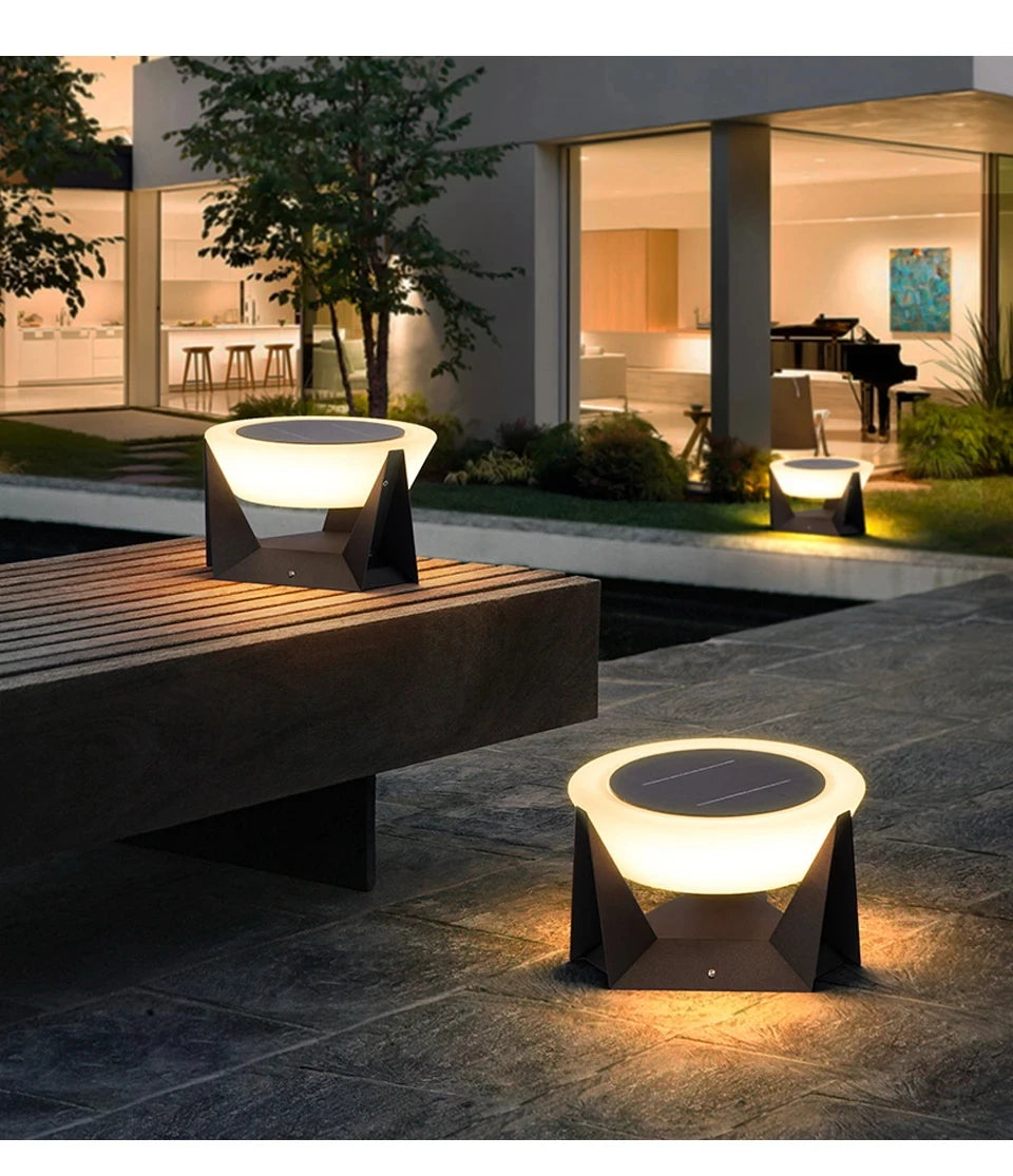 Solar Post Light Outdoor Column Pillar Light 3000K IP65 Garden
