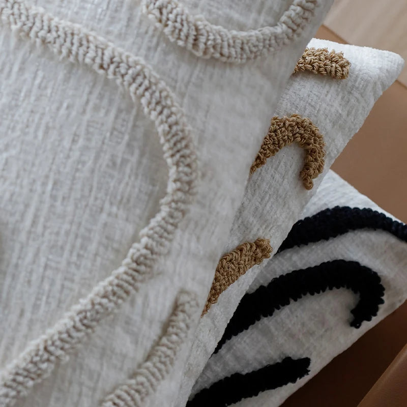 Boho Chenille Line Cushion Cover