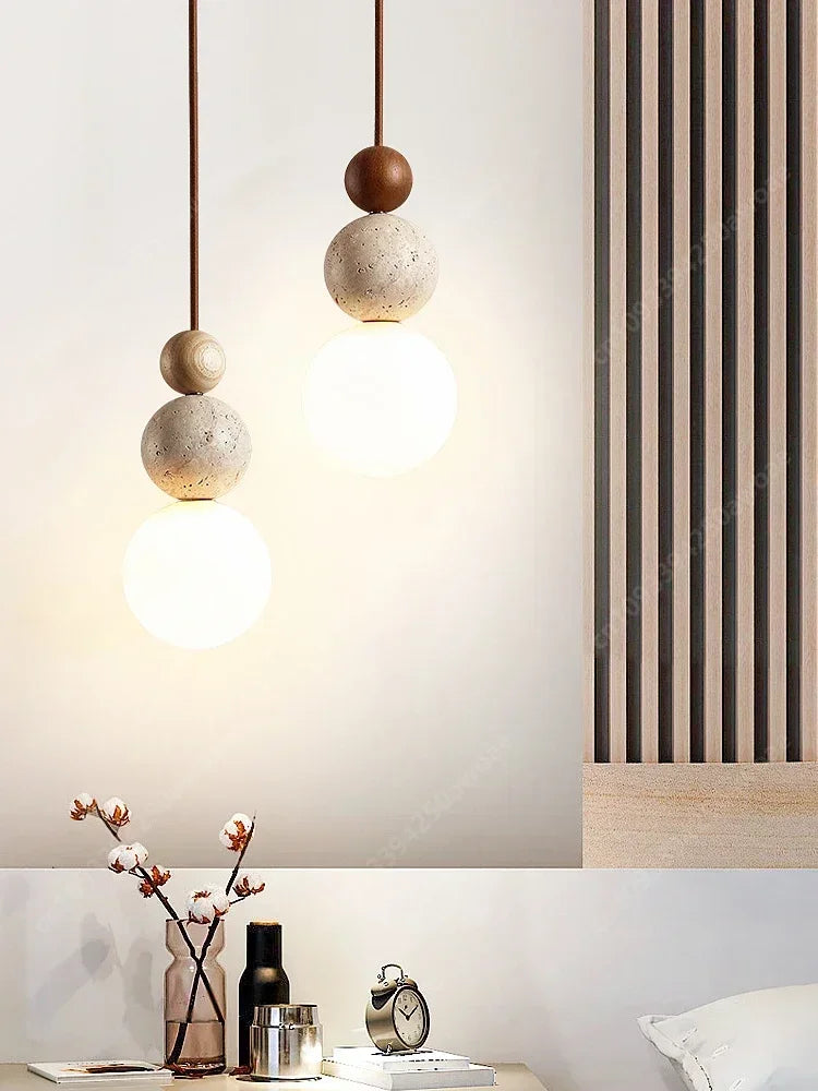 Cream Travertine Pendant Light