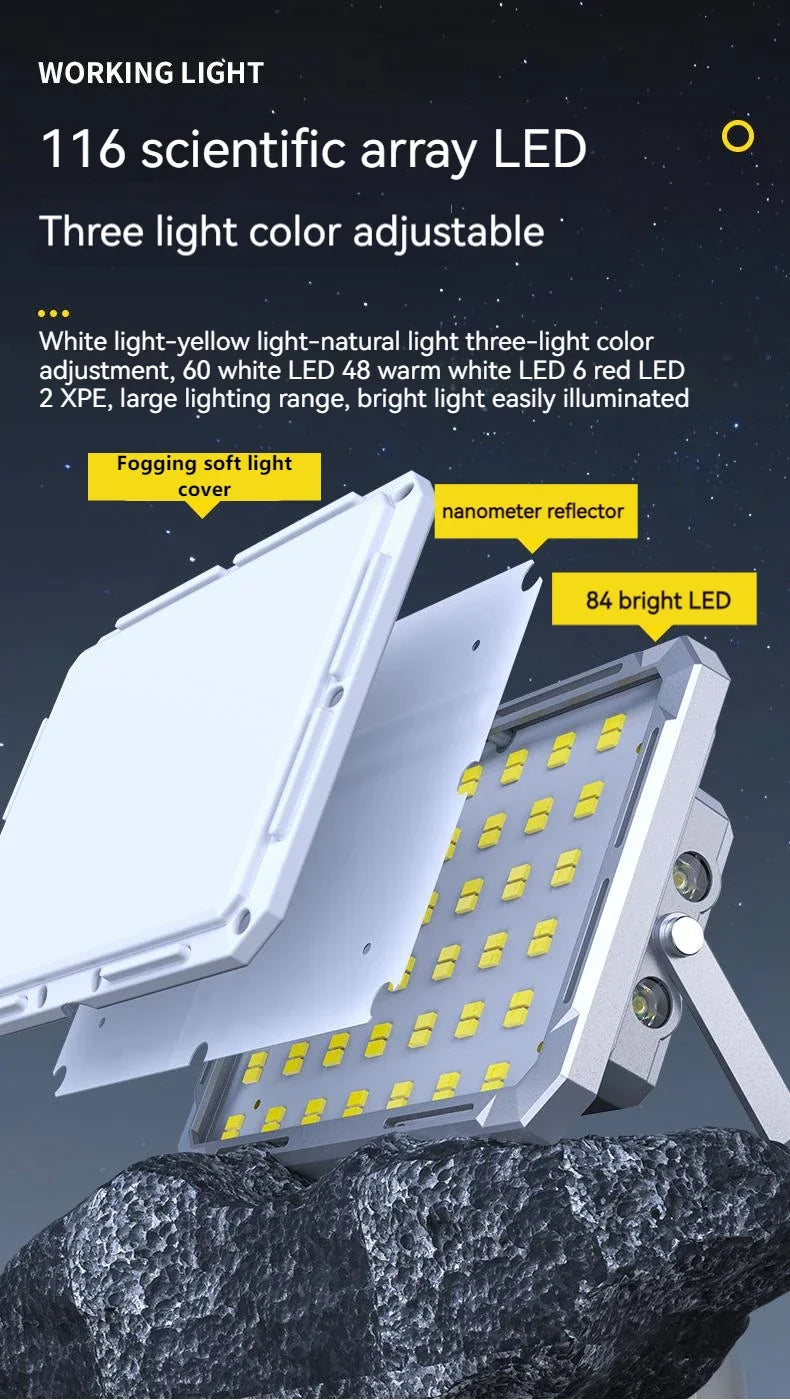 LED Camping Tent Light Rechargeable Searchlight High Power Outdoor