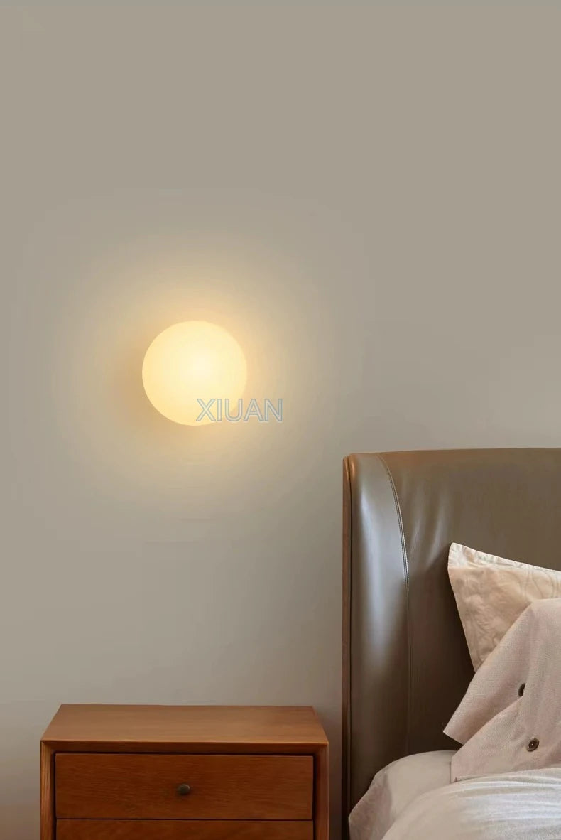French Bauhaus Glass Ball Wall Lamp