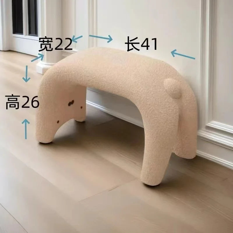 Plush Armless Dressing Chair