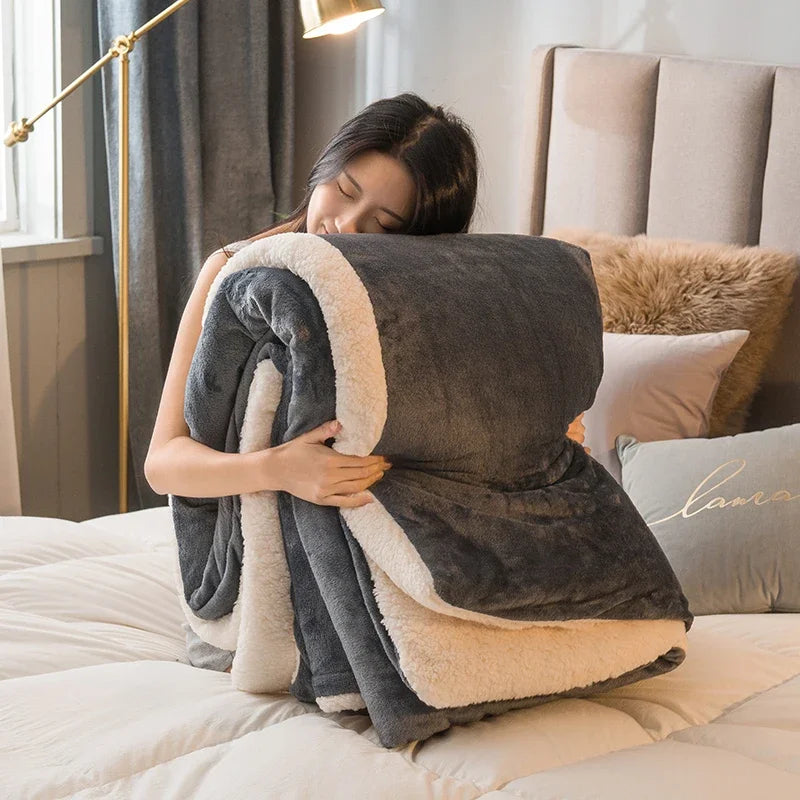 Double Sided Lamb Fluff Blanket