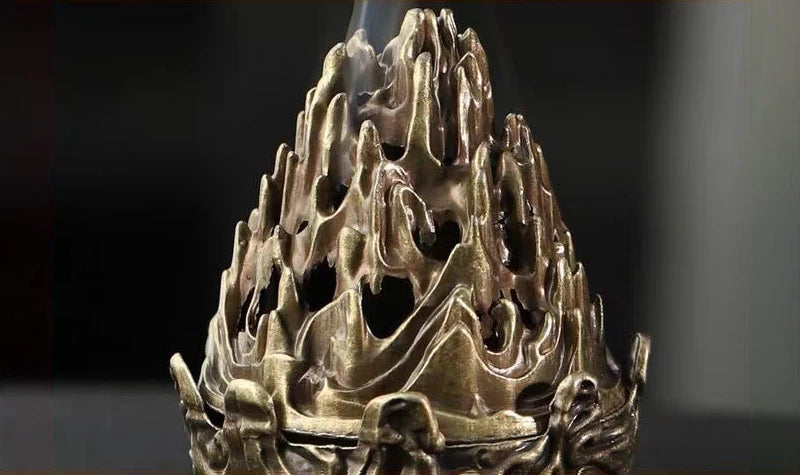 Boshan Carved Censer Incense Burner, 6 cm