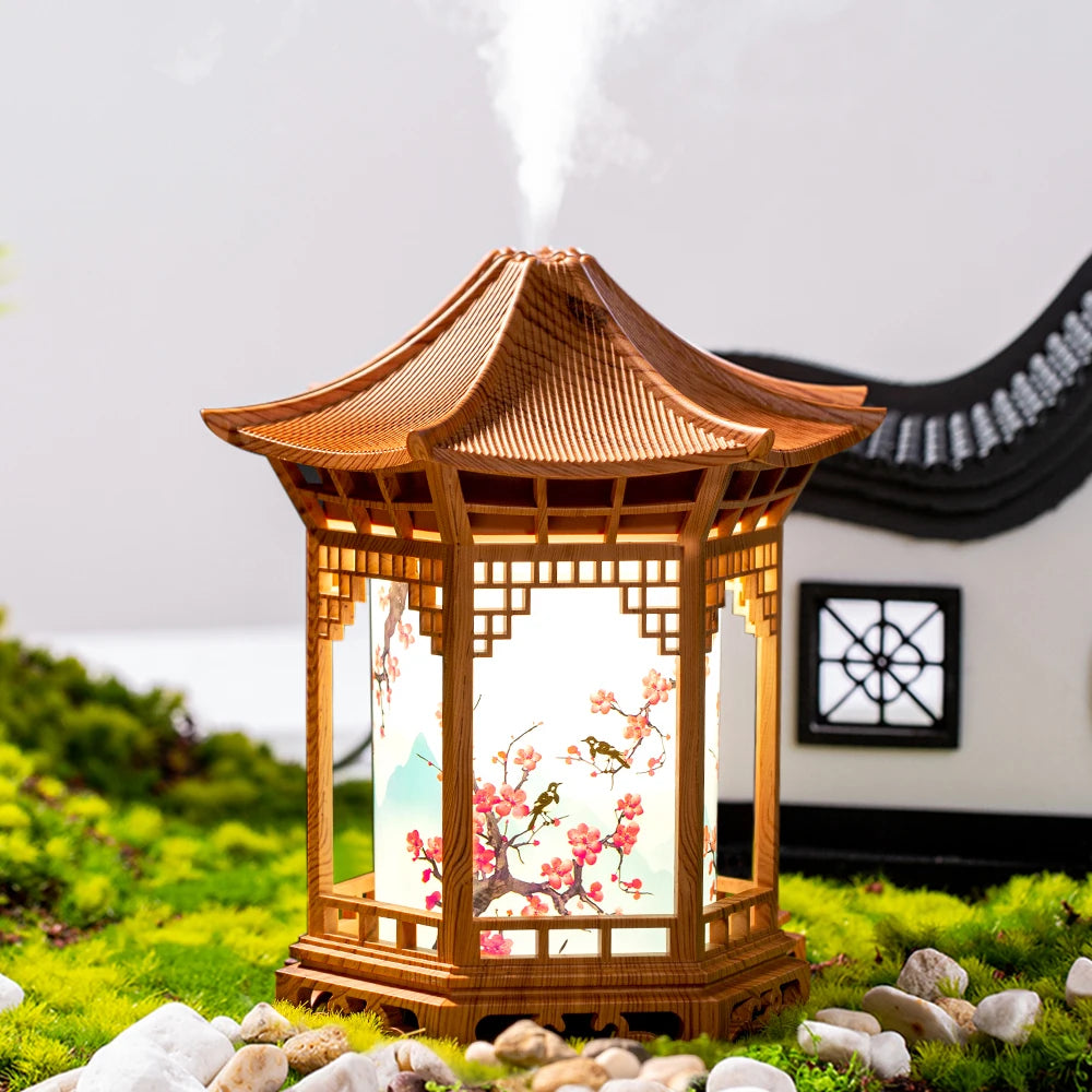 New small pavilion humidifier night light home Chinese style