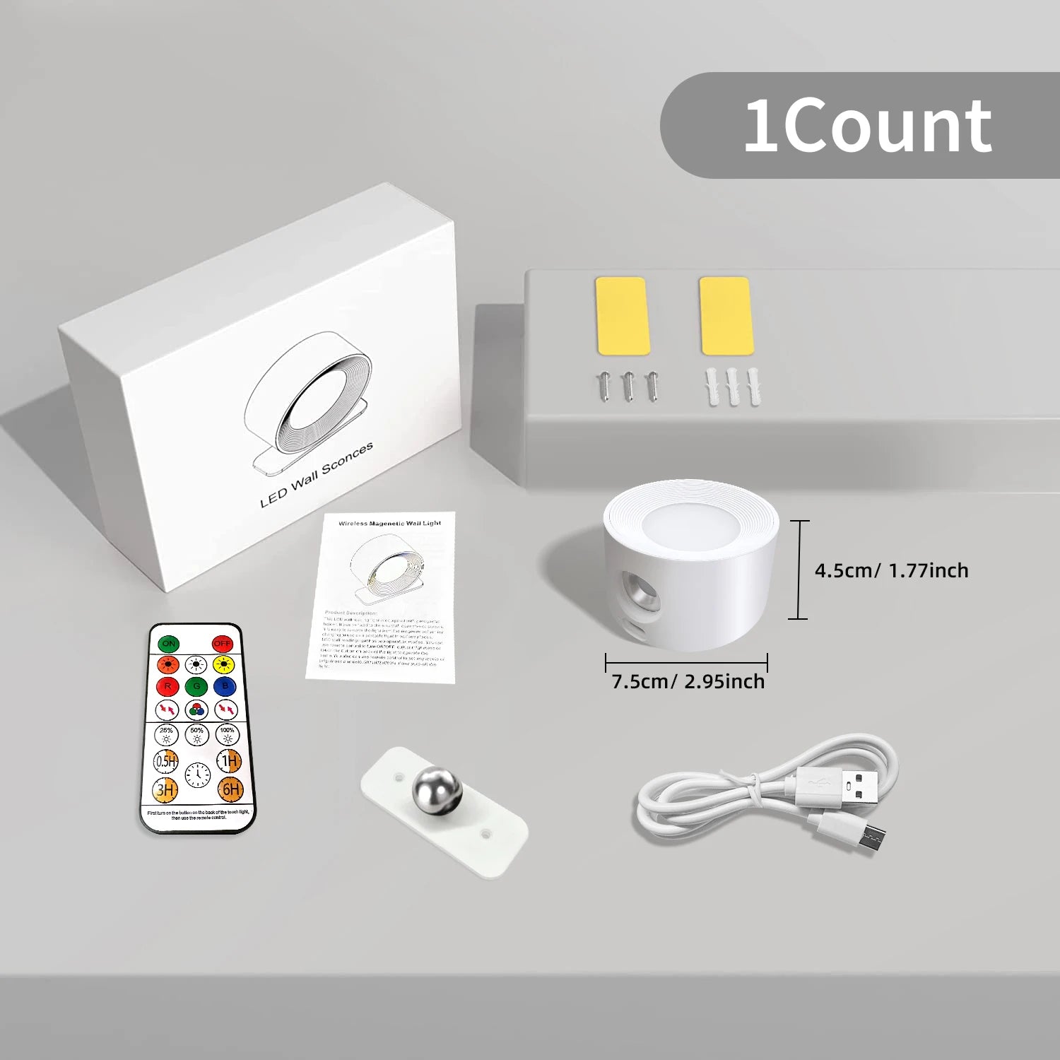LED Wall Sconces light, 3 Brightness Levels 3 Color Modes Wall Lights,
