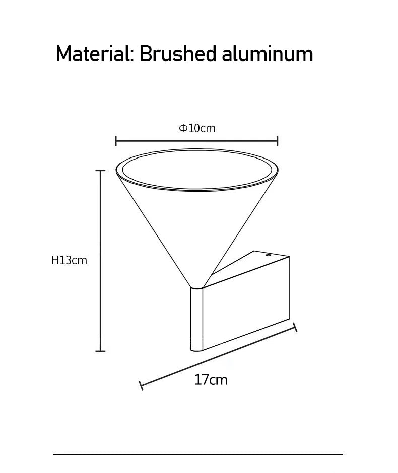 Minimalist Aluminum Cone Bedside Wall Lamp