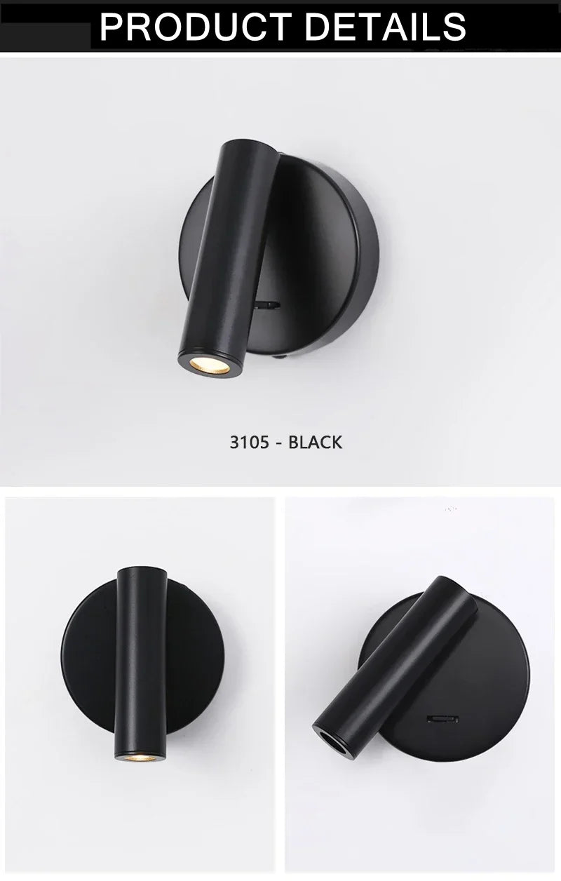 Modern LED Wall lights Rotatable Adjustable Reading Lights Bedroom
