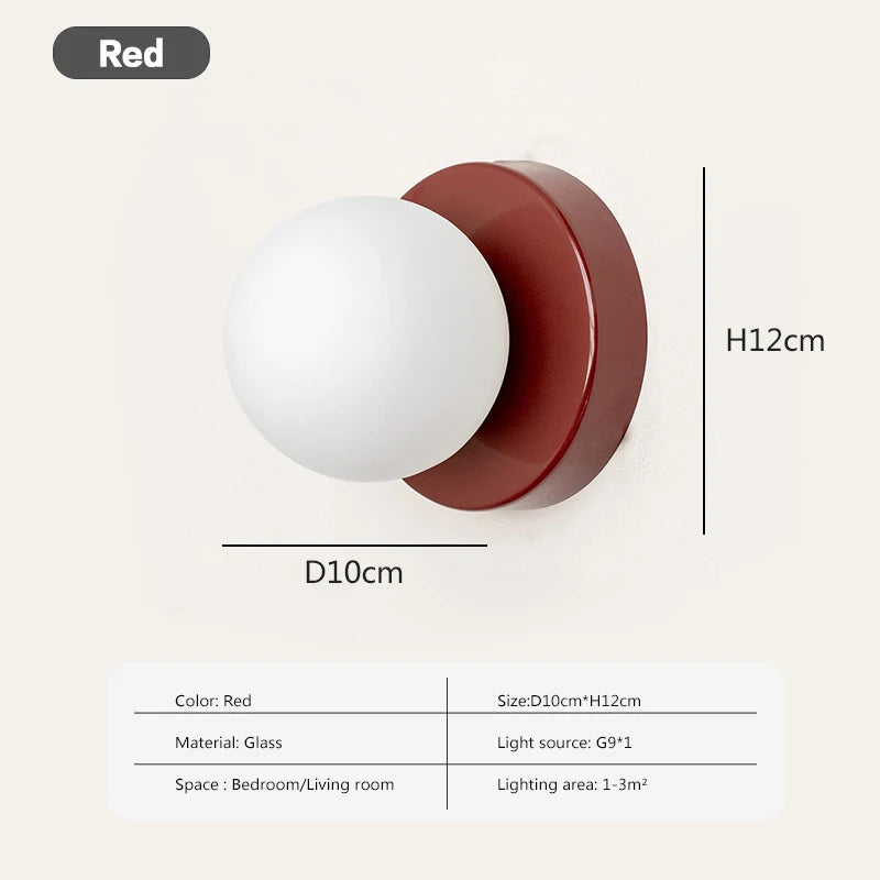 Nordic LED Glass Wall Lamp Minimalist G9 Base Orb Sconce