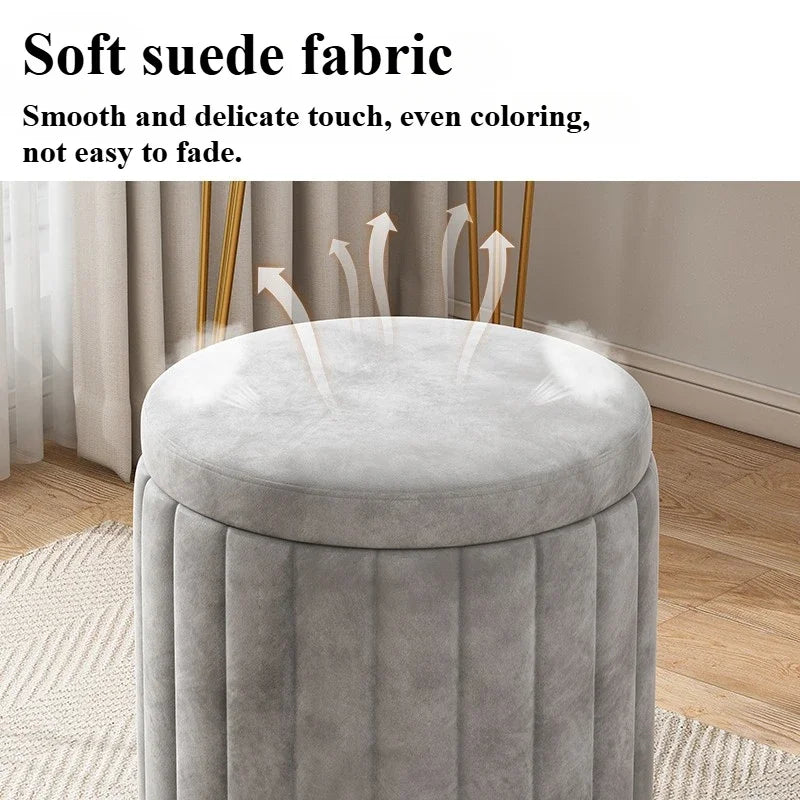 Round Storage Stool with Lift Top