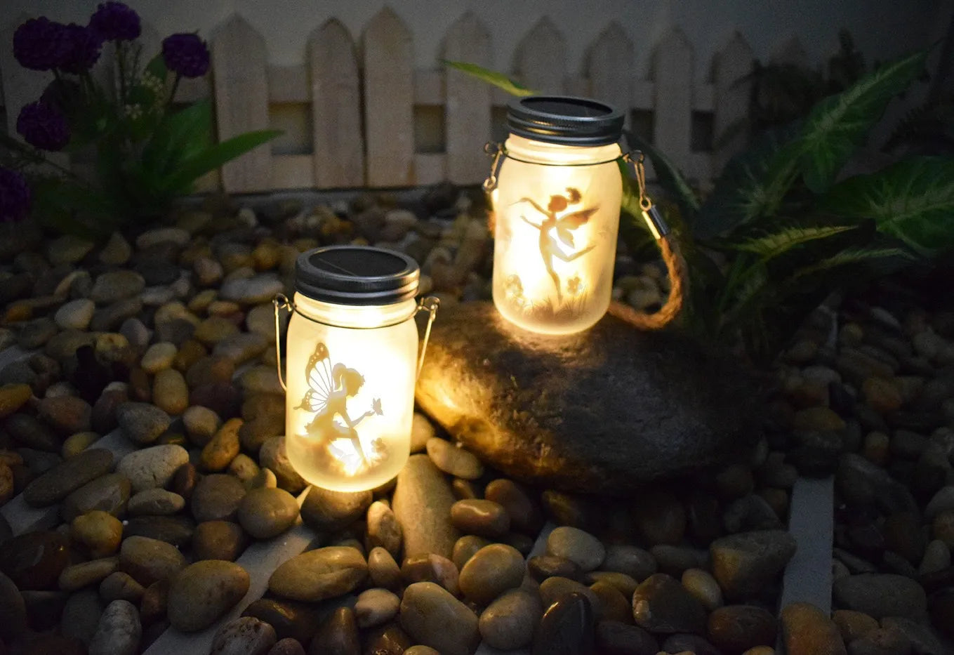 Solar Mason Jar Fairy Light Lantern
