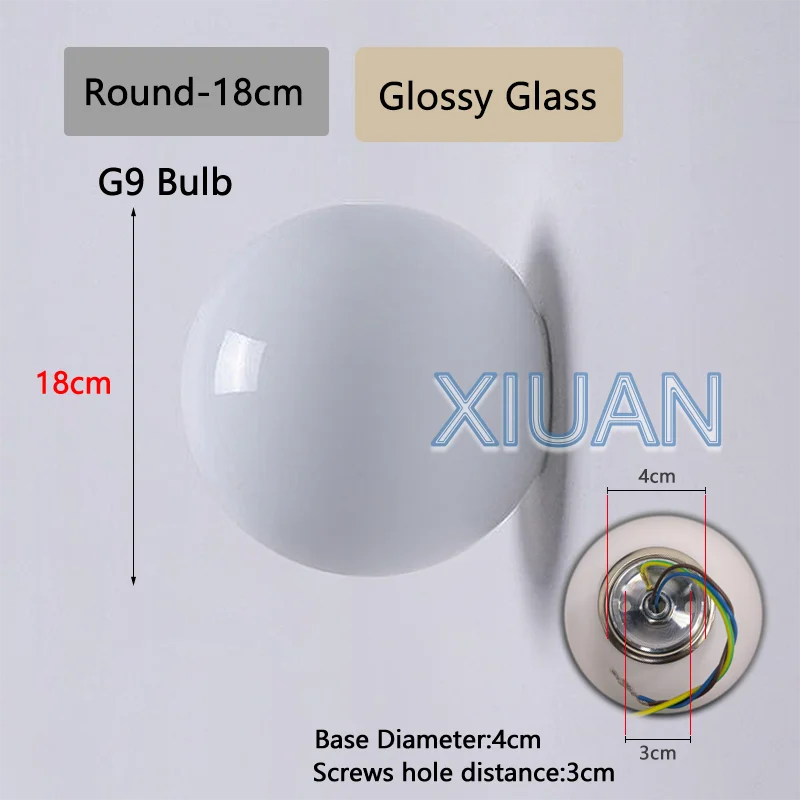 French Bauhaus Glass Ball Wall Lamp