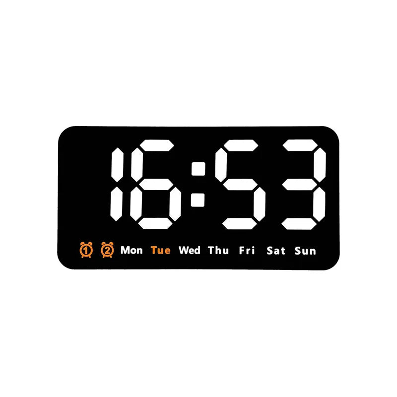 Voice Control Large Digital Wall Clock Temperature Date Week