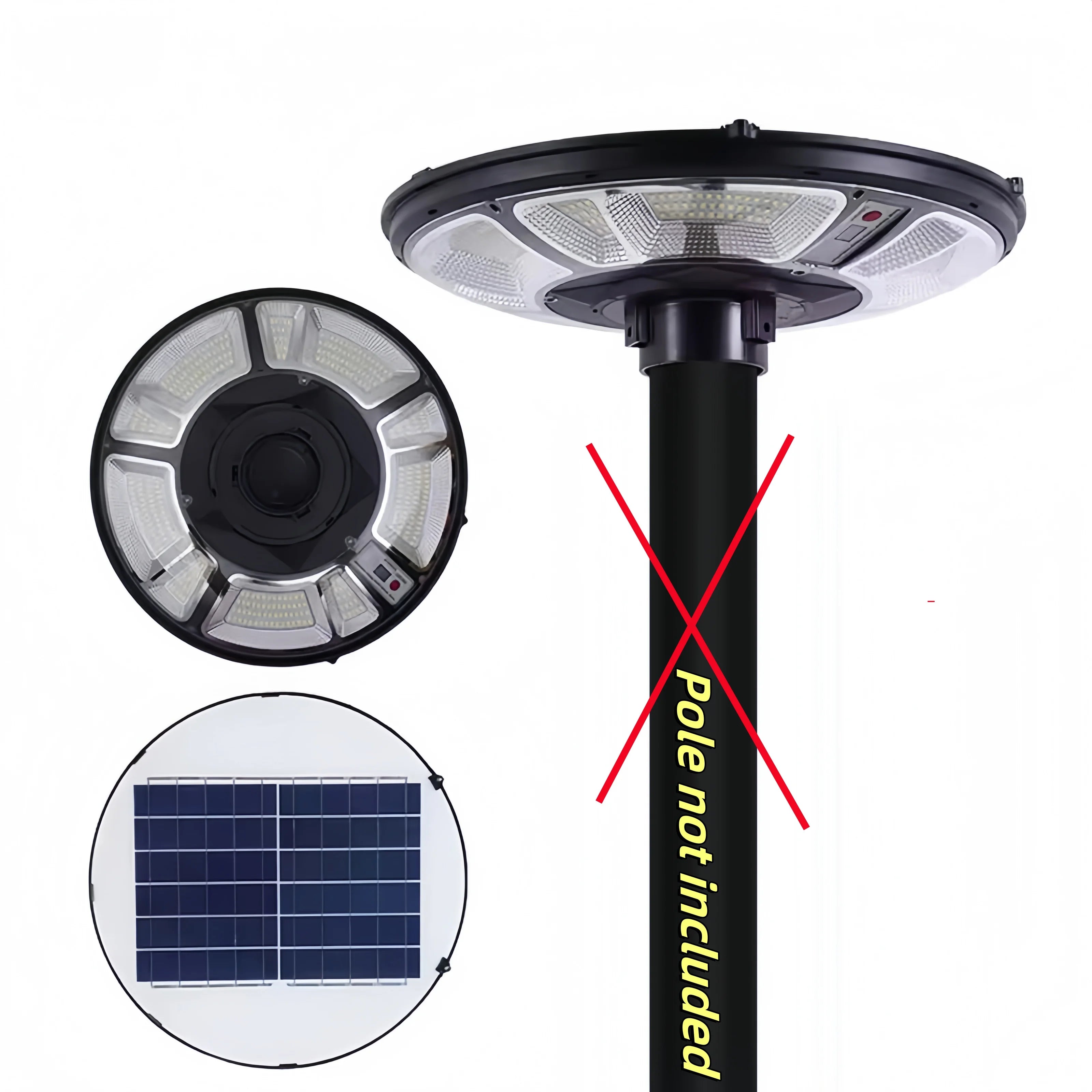 Solar Lamp Post Light with 78" Tall Pole, Removable, Dusk to Dawn