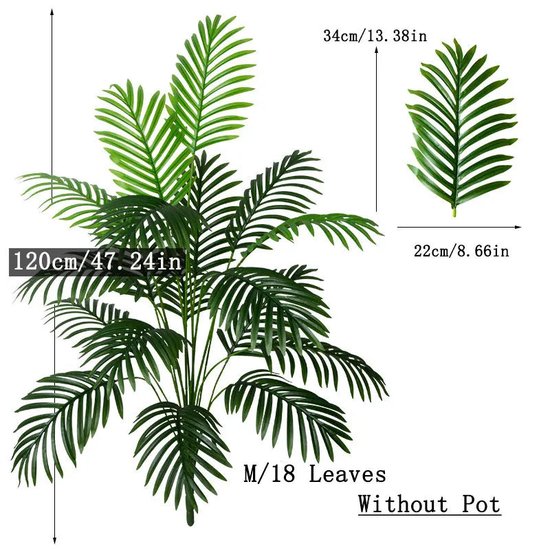 90-120cm Large Artificial Palm Tree Tropical Fake Plants Green