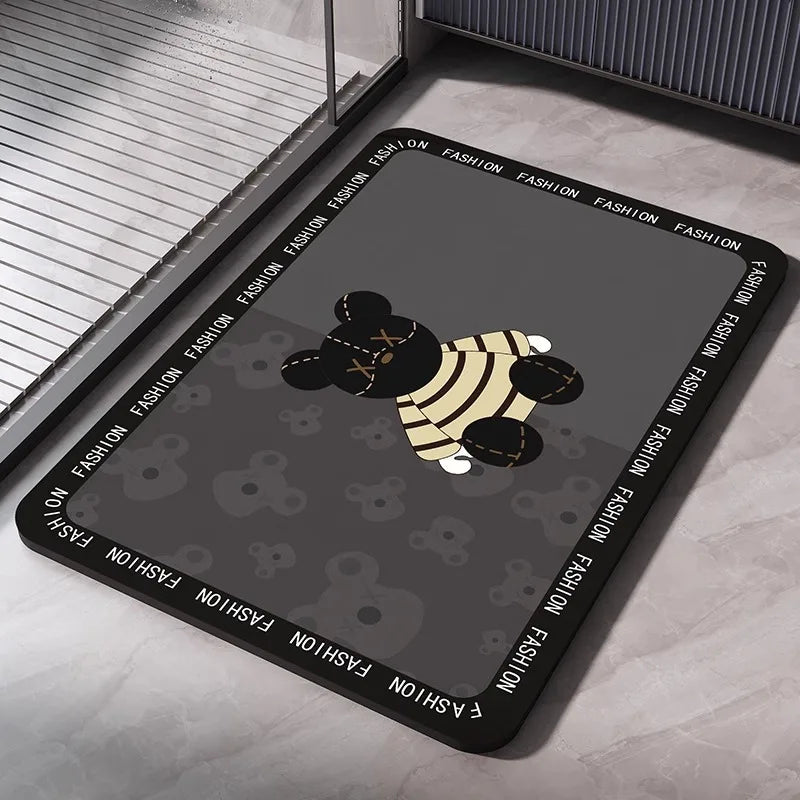 Diatomaceous Earth Bath Mat Bathroom Rug Absorbent Non-slip Floor Foot