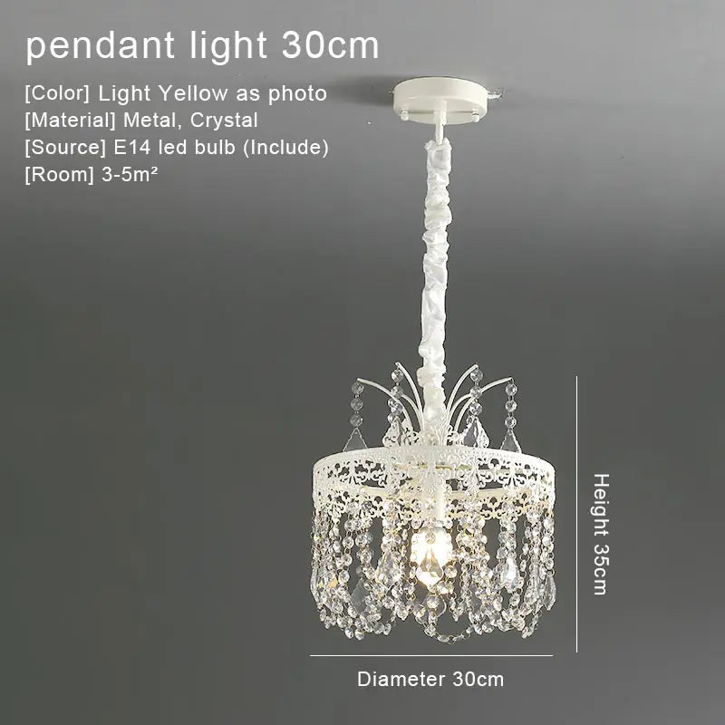 Modern 6-Light Crystal Chandelier LED Ceiling Light with E14 Bulb Base