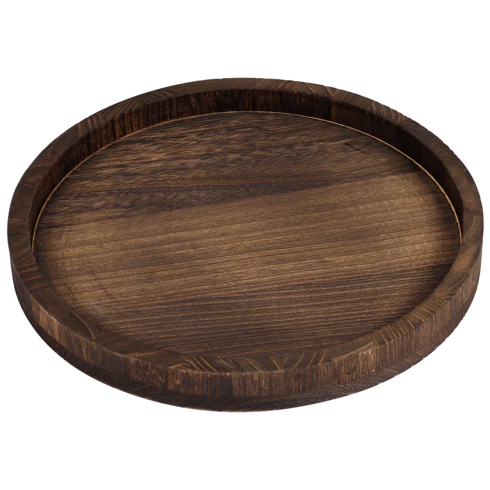 Round Wooden Candle And Coffee Tray