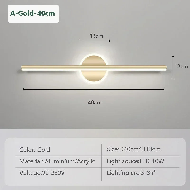 Black Gold Mirror Strip Light