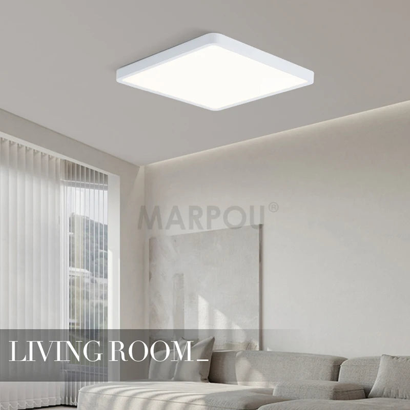 Ultrathin Square Wood Grain Ceiling Light