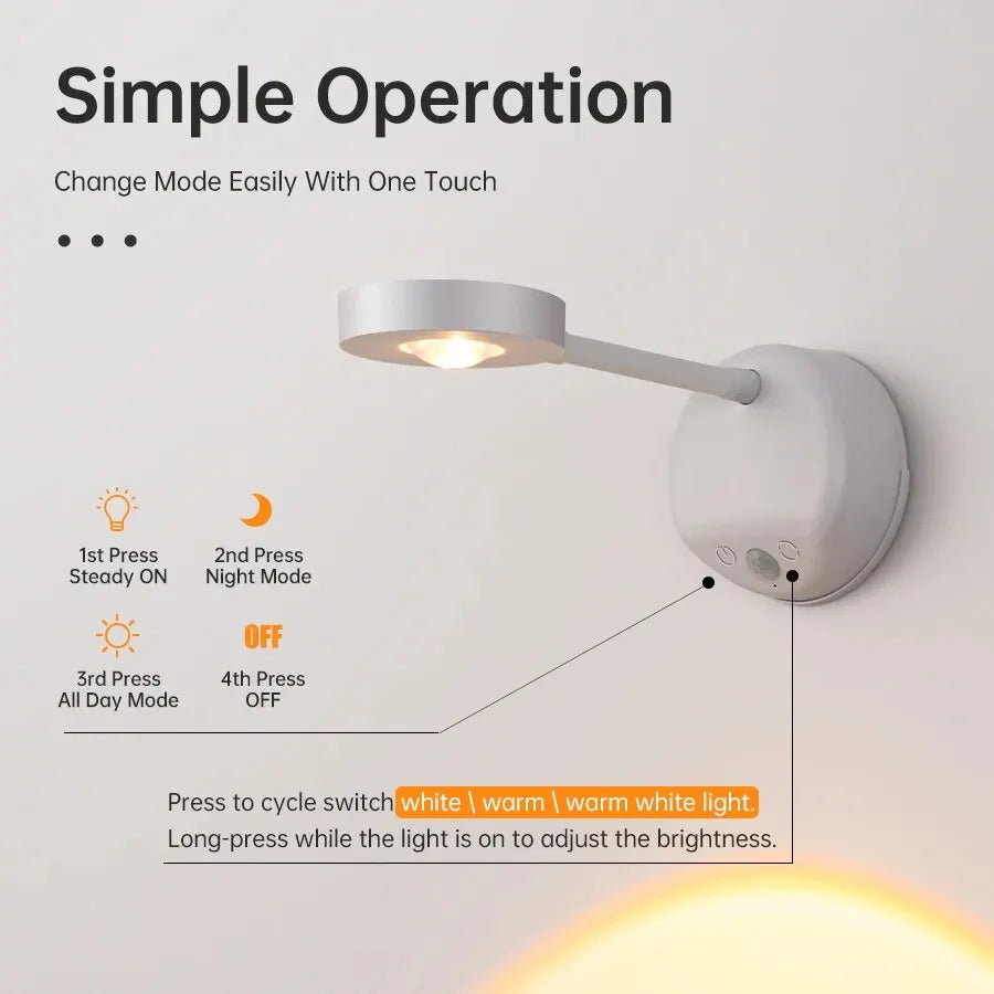 Motion Sensor Rechargeable Wall Light