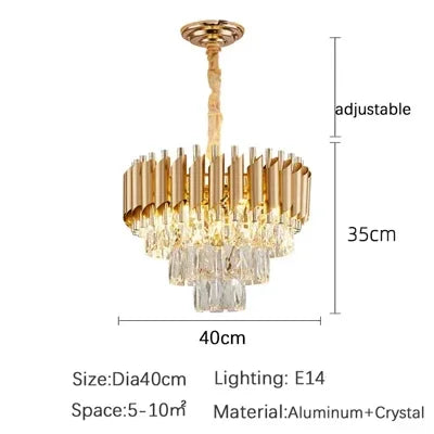 Luxury Crystal Ceiling Chandelier Lighting Modern Living Room Lights