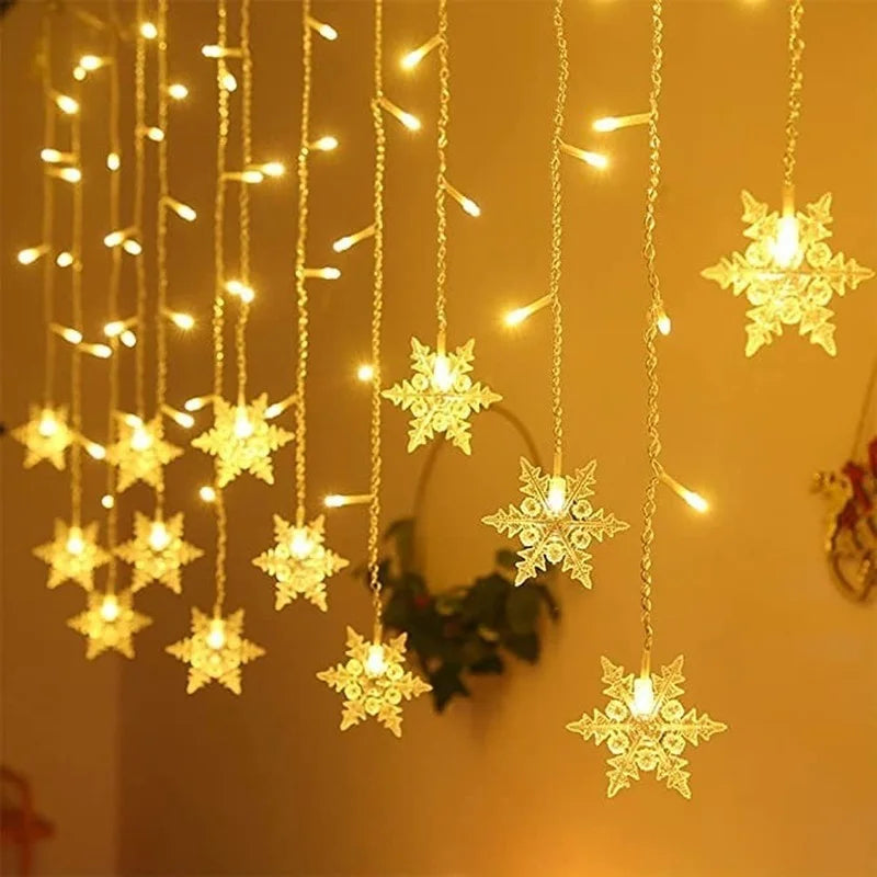 Snowflake LED Curtain Lights 3.2M