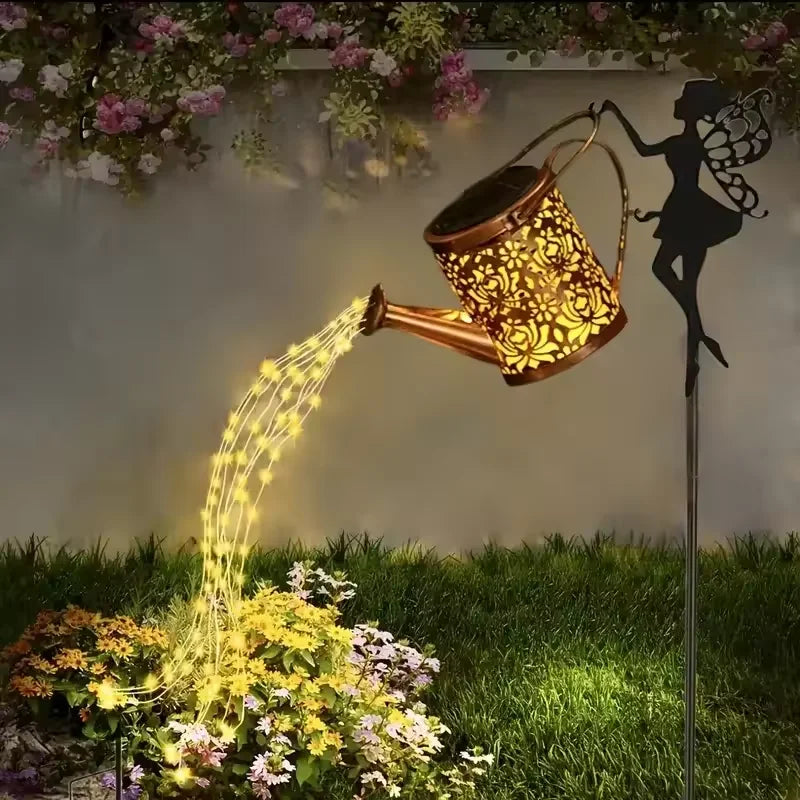 Solar Fairy Watering Can Lights Vintage Metal