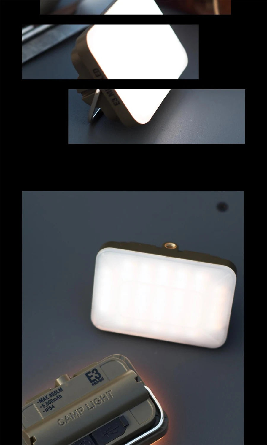 5000Mah LED Camping Tent Light Rechargeable Outdoor Emergency Lighting
