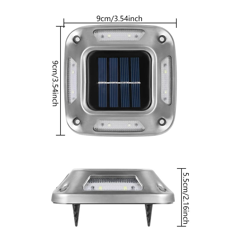 8LED Solar Driveway Light Outdoor Garden Ground Lights Waterproof LED Solar Wall Lamp Camping for Step Stair Pathway Walkway Dec