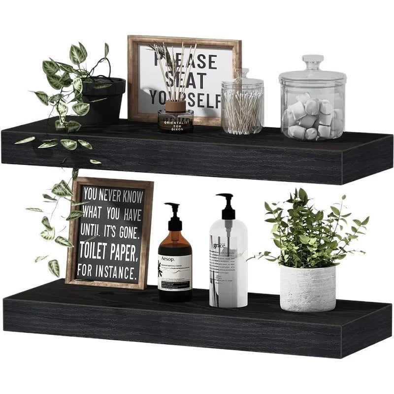 Solid Wood Floating Bookshelf
