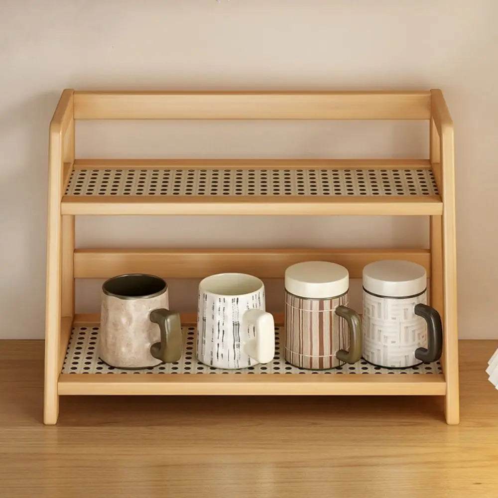 Rattan Desktop Storage Shelf