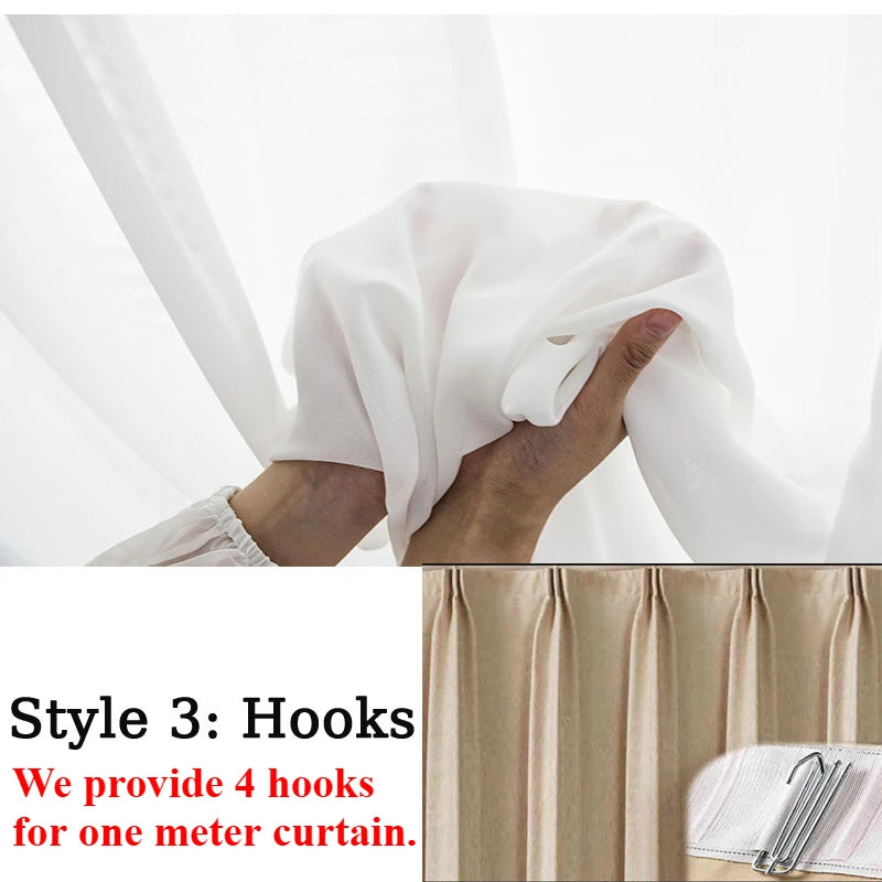 S Fold Wavy Sheer Curtains Good Quality White Tulle Window Curtains