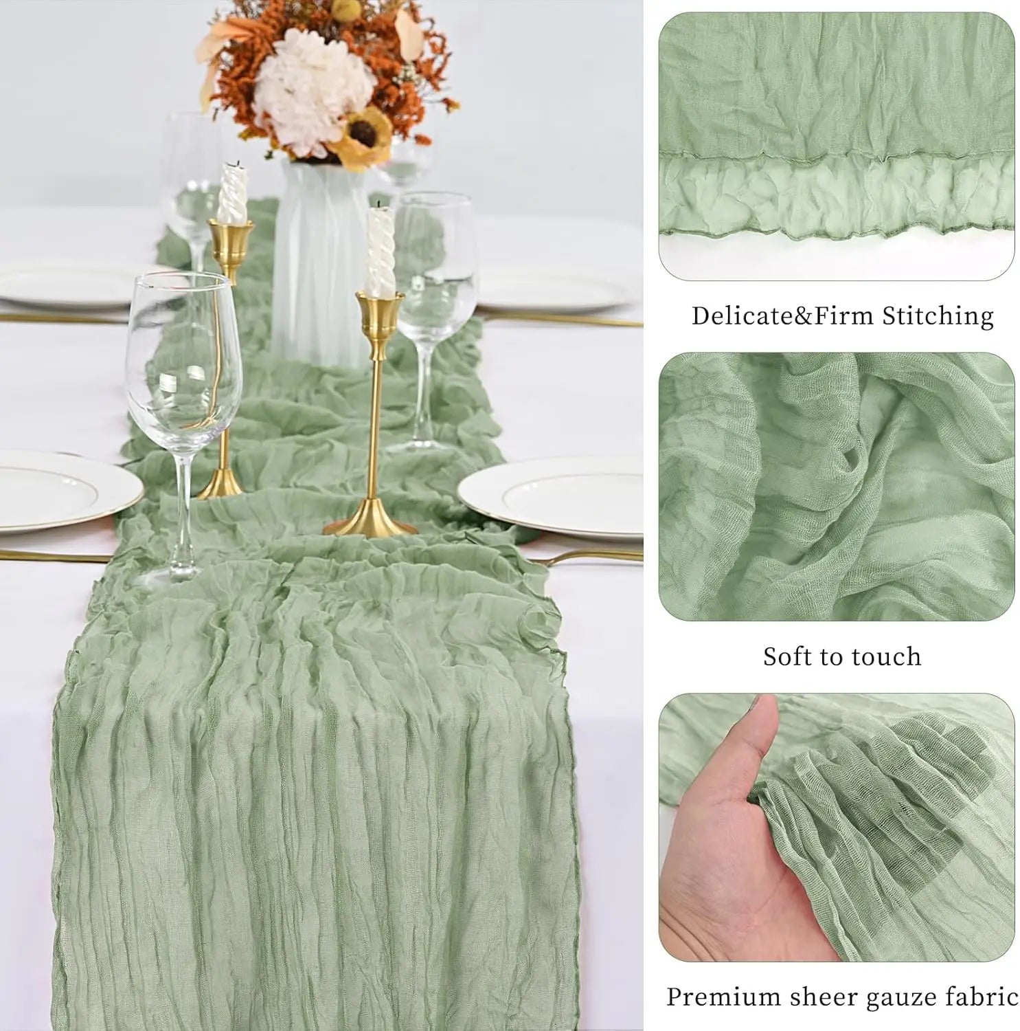 Boho Gauze Table Runners Set of 10