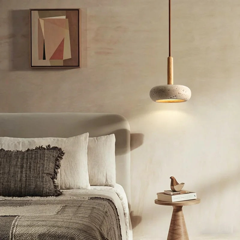 Hot Selling Pendant Lamps Wabi Sabi Circular Yellow Stone Commercial
