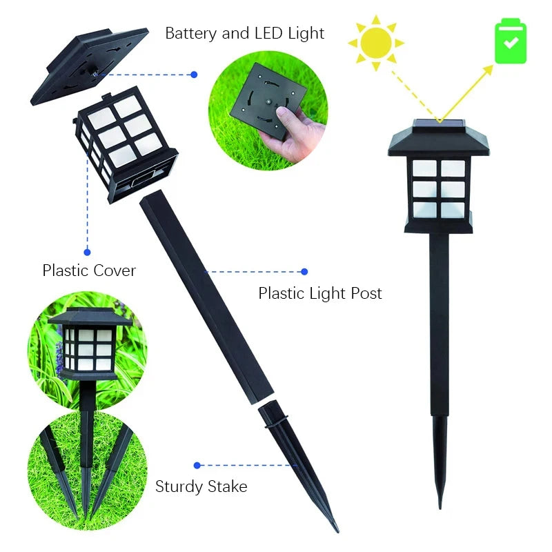8 Pack Solar Pathway Garden Lights Outdoor Waterproof Landscape