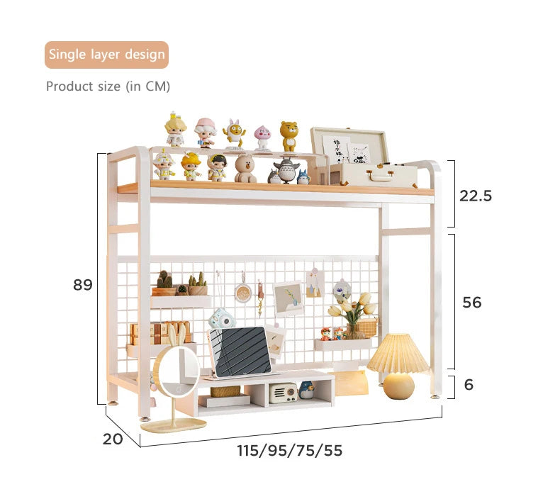 Grid Bookshelf Desktop Storage Rack