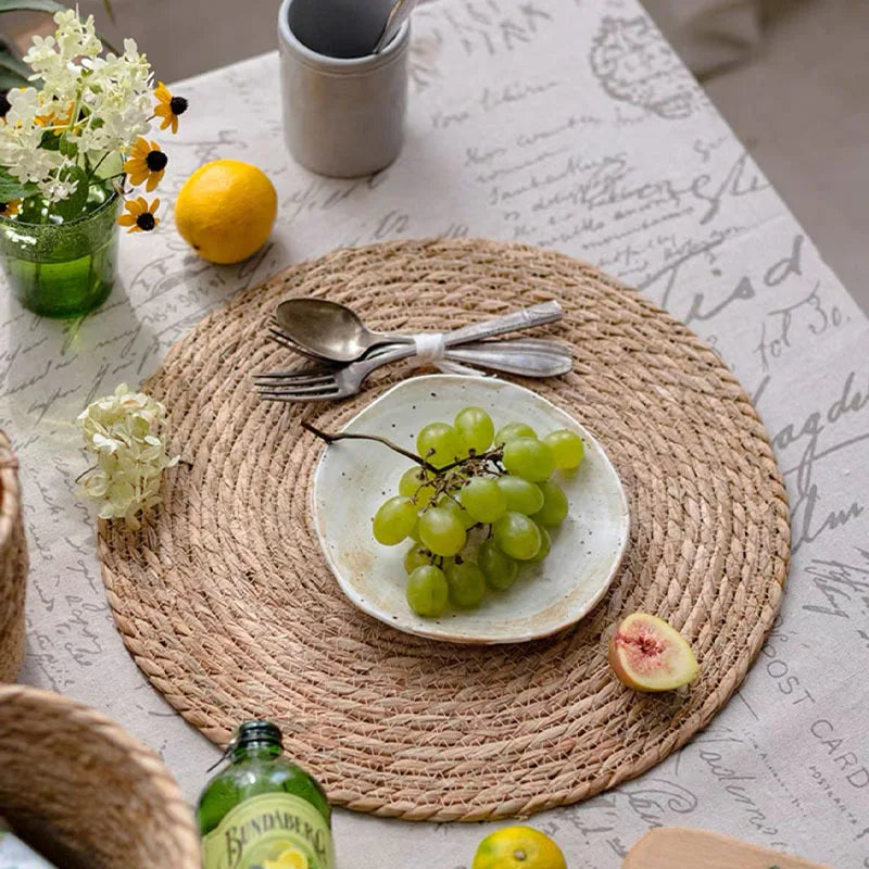 Handwoven Rattan Round Placemats