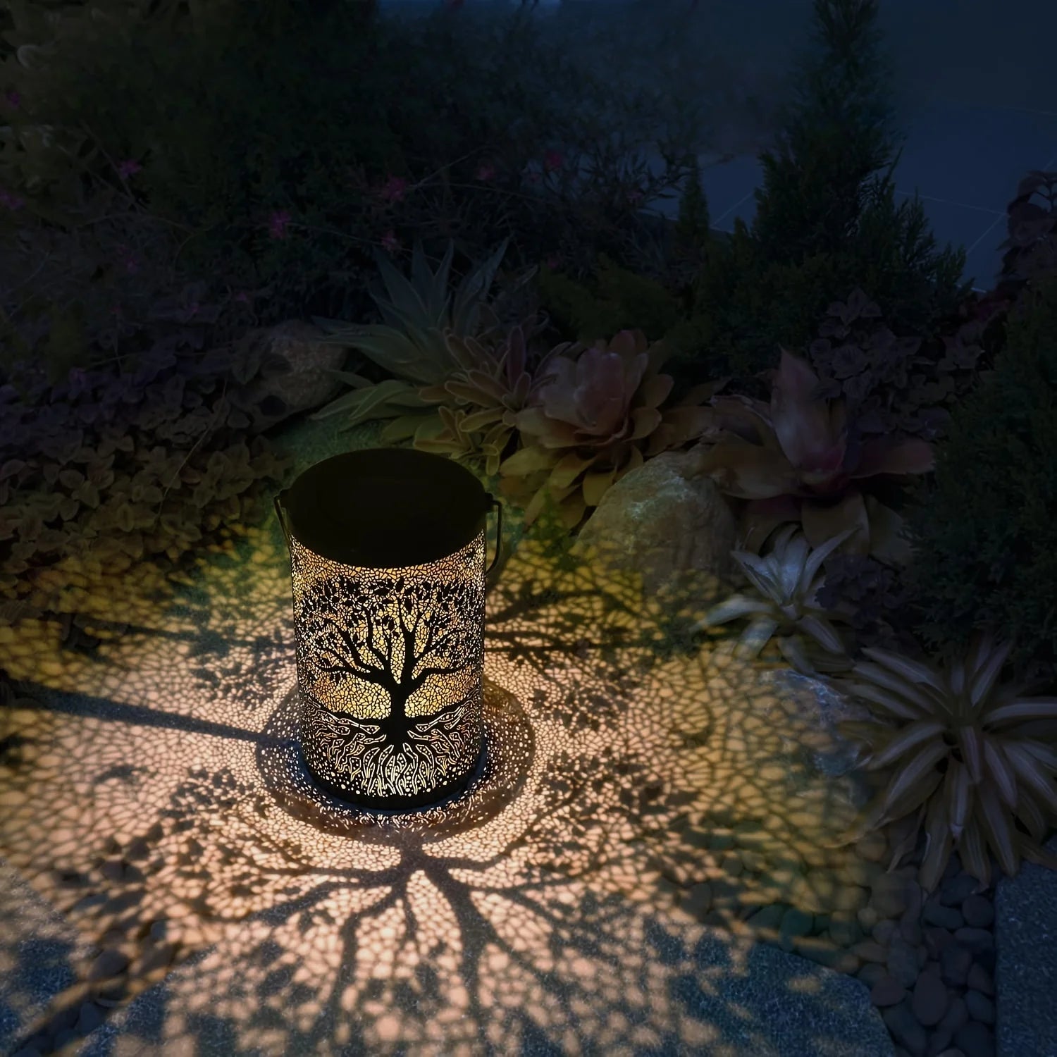 Vintage Metal Solar Hanging Lantern, Waterproof LED
