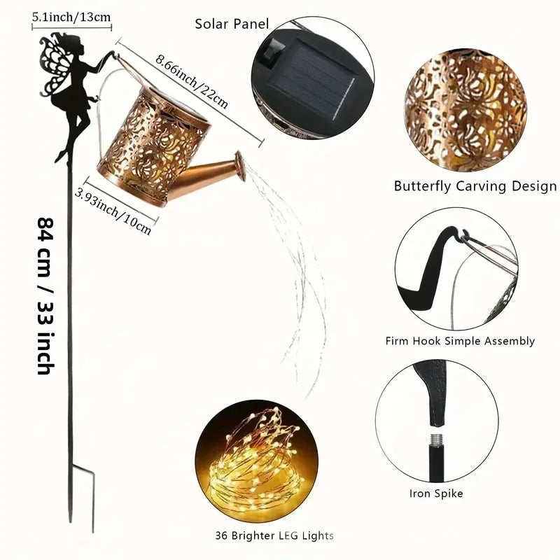 1PC Iron Solar Lantern Outdoor, Solar-Powered Garden Light
