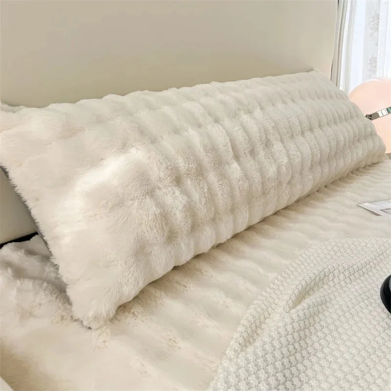Solid Color Plush Long Pillowcase Cushion Cover