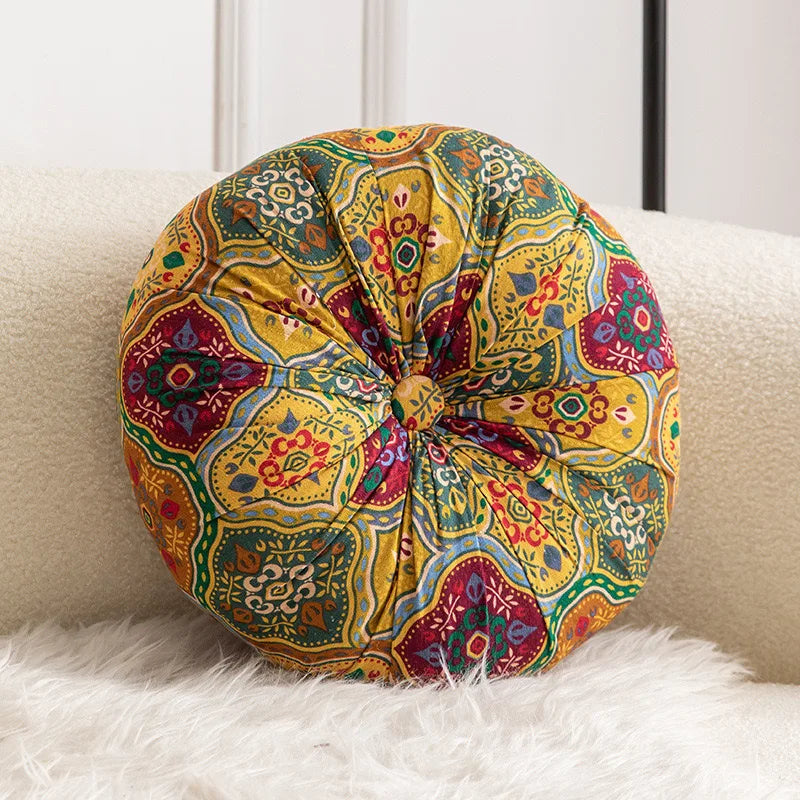Floor Pillow Round Large Pillow Seating Meditation Pillow Inserts Bohemian Cushion Mandala Circle Cushion for Indoor Outdoor