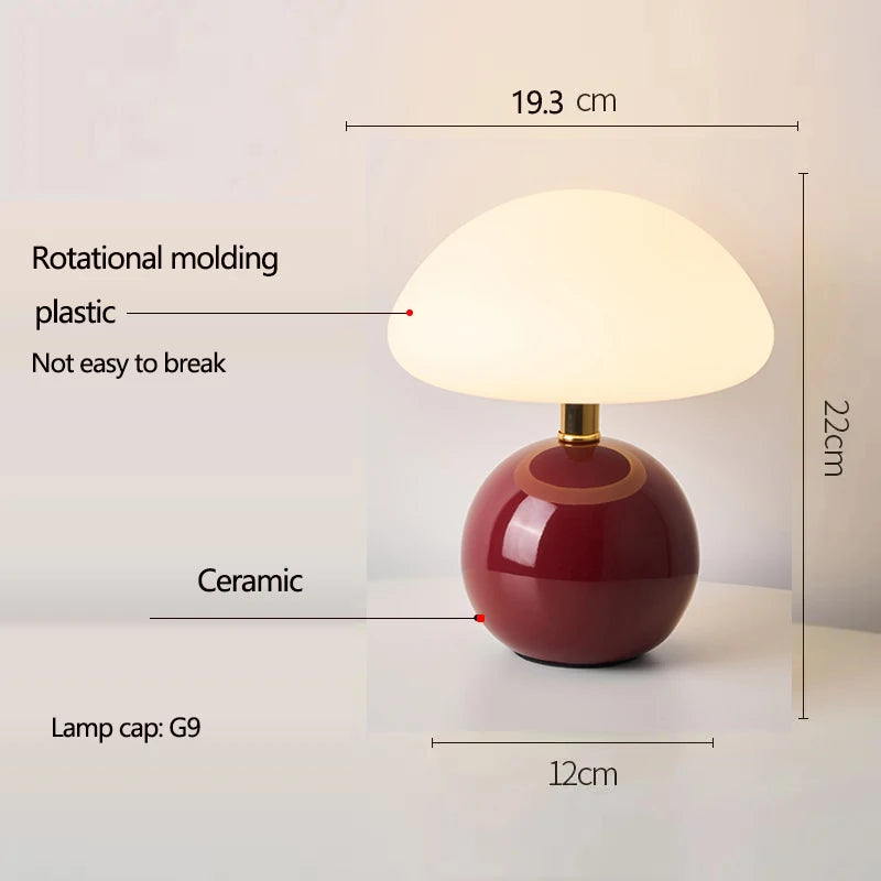 Ceramic Mushroom Bedside Table Lamp