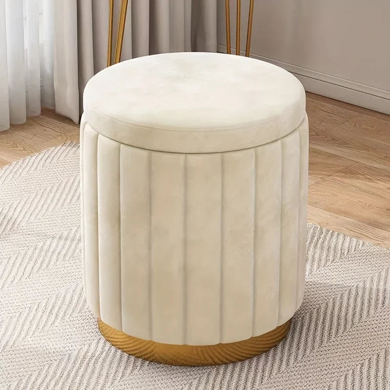 Round Storage Stool with Lift Top