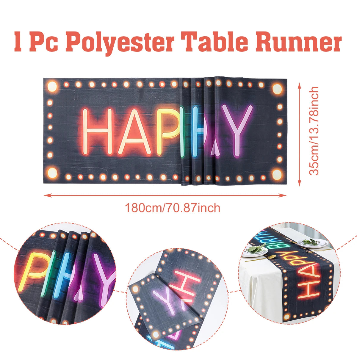 Neon Birthday Party Table Runner