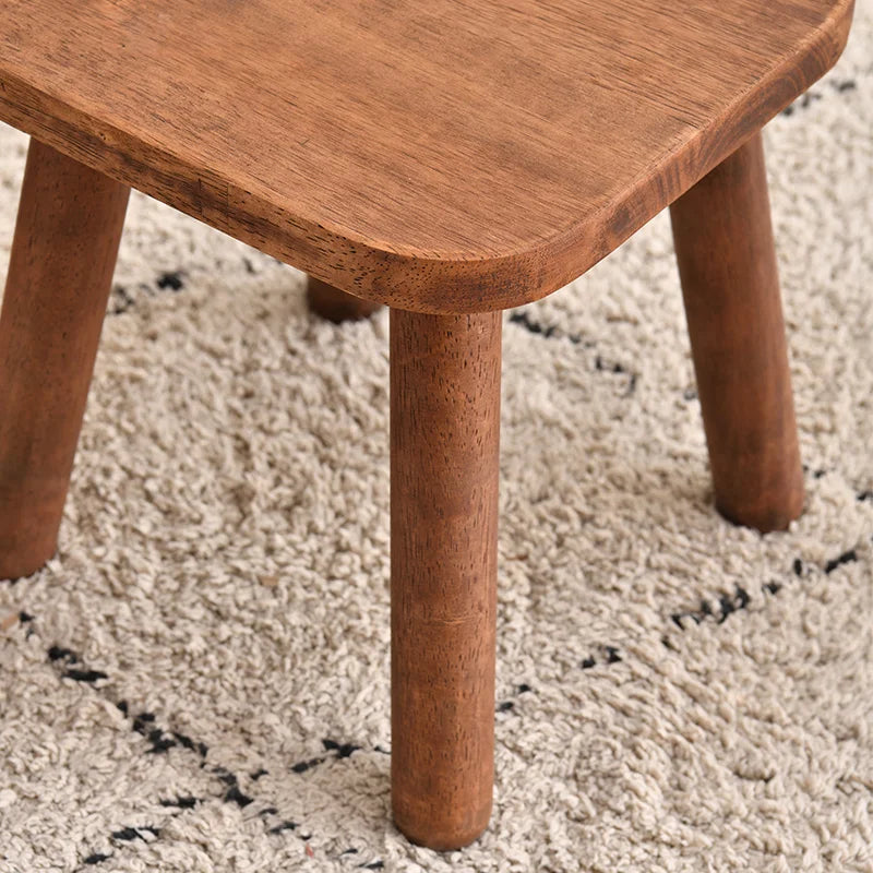 Solid Wood Shoe Changing Stool, Walnut Finish